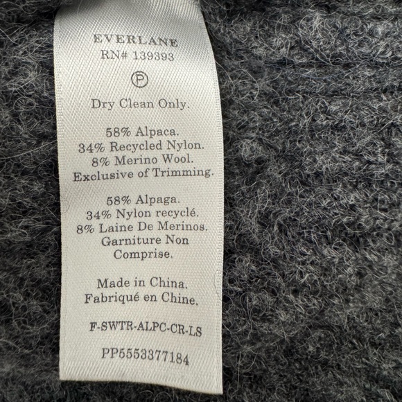Everlane Alpaca Crew Sweater Size Small In Gray - Picture 11 of 13